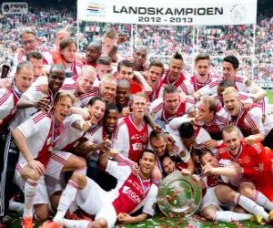 Puzzle Ajax Άμστερνταμ, πρωταθλήτρια Eredivisie 2012-2013, ολλανδικό πρωτάθλημα ποδοσφαίρου